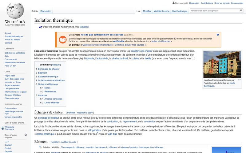 Isolation thermique ? Wikipédia
